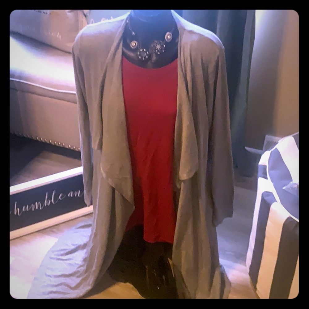 Chelsea & Theodore long silver duster